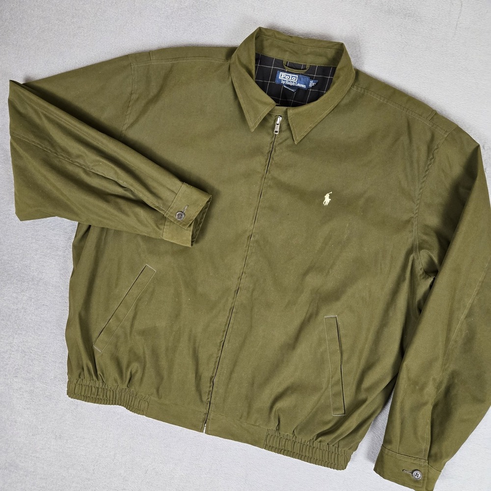 Vintage Polo Ralph Lauren Harrington Jacket Mens Xl Bi-Swing Olive Green Pony
